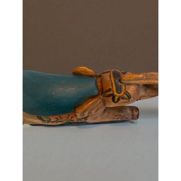 Hand-Carved Wooden Elephant Rocking Figurine With Colorful Painted Details vinta - Picture 7 of 10